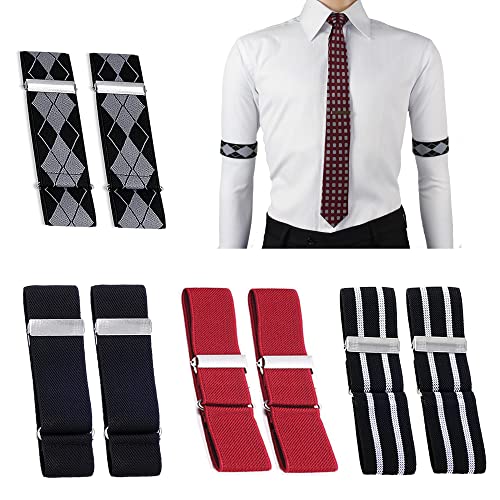 8 Pièces Brassard De Chemise Shirt Holder Réglables Porte-Manches De Chemise Anit-Dérapant Soutien Chemise Pour Manche Chemise Accessoires Pour Les Serveurs Mesdames Messieurs Cover