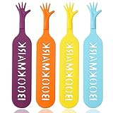 4 Stück Lesezeichen Kinder, 15 * 2.7cm Kleines Hand Lesezeichen Funny Bookmark 3D Lesezeichen kleines Geschenk für Kinder Students(4 Farbe)