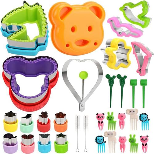 32pcs Sandwich Cutters for Children - Dinosaur Sandwich Cutters for Kids Include Sealers, Bread Veggie Cutters and Food Cutters for Kids Shapes, Sandwich Cutter Supplies Lunch Box Cutter Set Kids