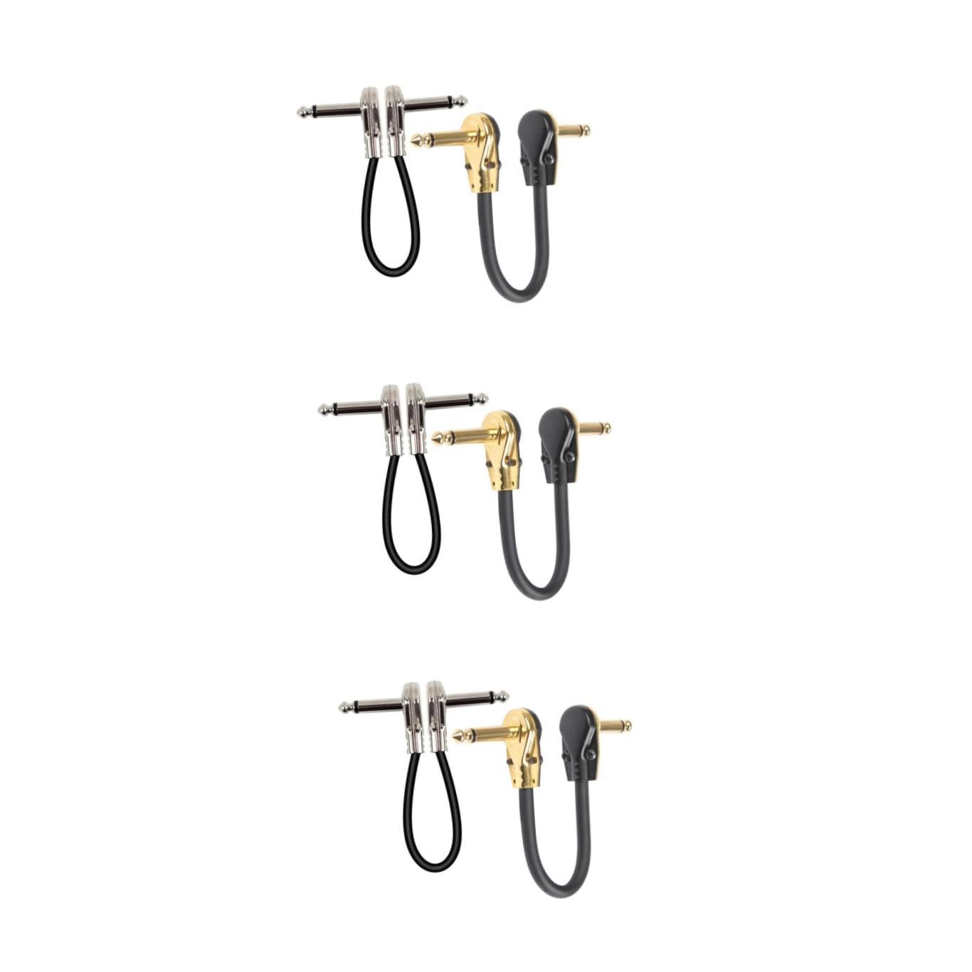 VICASKY 6 cables de conexión para guitarra eléctrica y bajo, cable plano y de efectos para instrumentos musicales para músicos y actuaciones escénicas