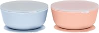 Vista 13 de WeeSprout Tazones de succión para bebés y niños pequeños (juego de 2) – 100% silicona con tapa de plástico – Suministros de alimentación a prueba