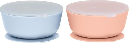Vista 12 de WeeSprout Tazones de succión para bebés y niños pequeños (juego de 2) – 100% silicona con tapa de plástico – Suministros de alimentación a prueba