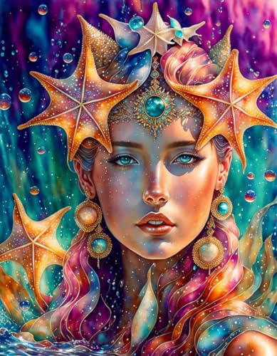 Water Girl affiche sur toile sans cadre 58 x 90 cm pour créer un salon zen et contemporain