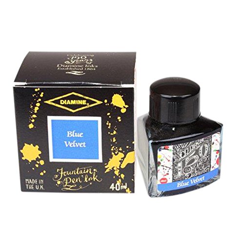 Diamine encre pour stylo plume 150 ans Blue Velvet le luxe d'un flacon collector 40ml