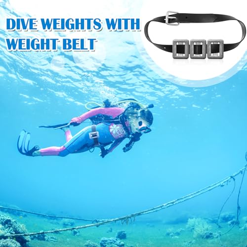 Shimeyao 4 Pcs 2.2 lb Dive Weights Rubber Belt for Scuba Diving Weight Belt with Metal Buckle Scuba Metal Block for Summer Freediving Spearfishing Underwater Operations by Shimeyao - Image 5