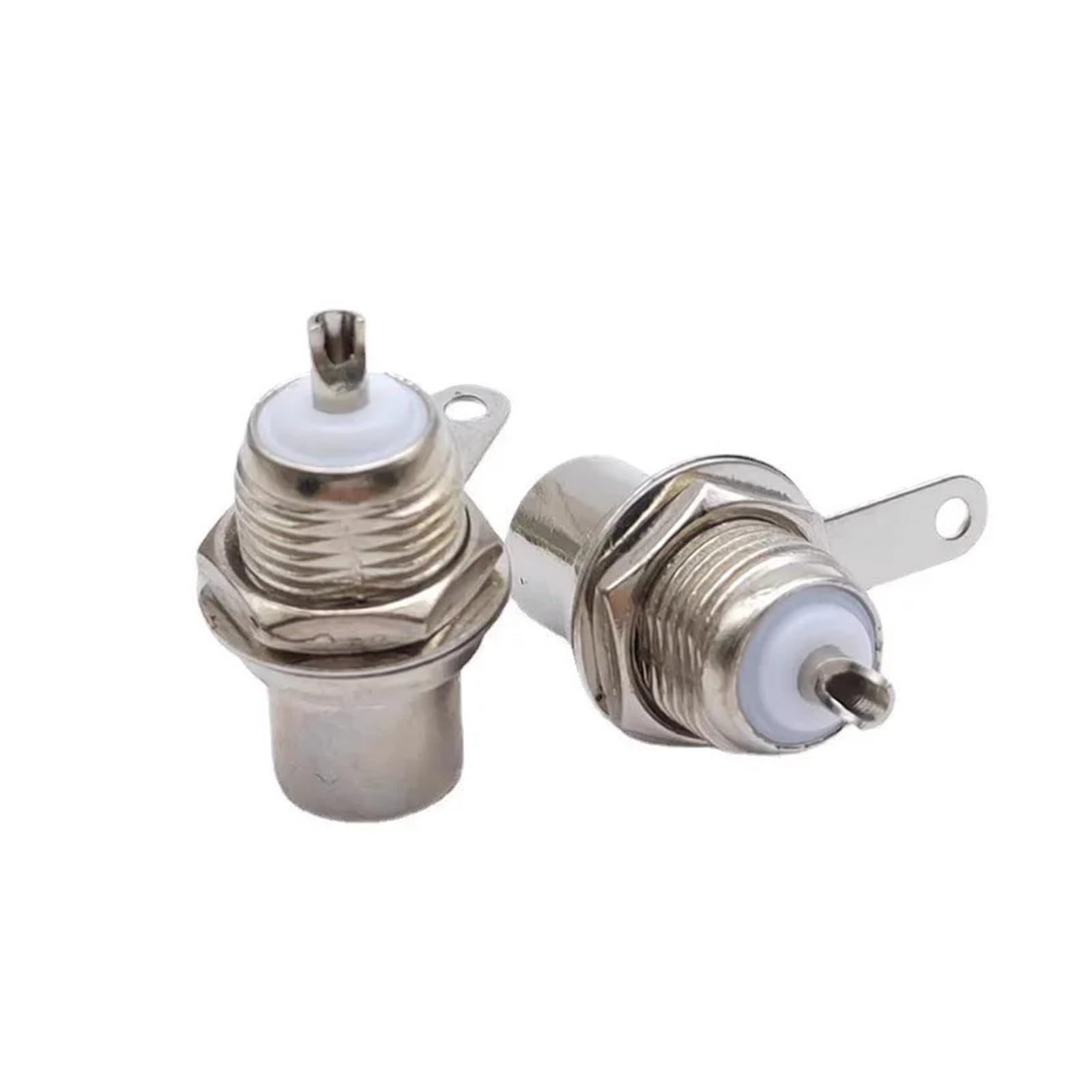 GUYTRM 10 szt. adapterów żeńskich do montażu na panelu Phono, wtyczek Phono, wzmacniacza audio, lutowanych, niklowanych lingli(100pcs)