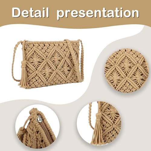 Gladdon Bohemian Small Crossbody Bag for Women Stylish Woven Shoulder Purses with Tassel4