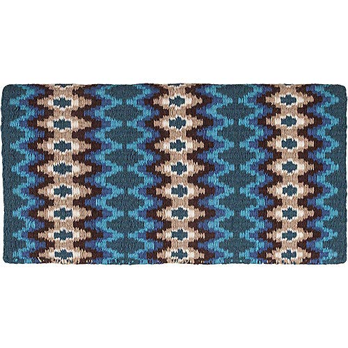 Mustang Manufacturing Company Mohair Woven 36" X 34" Saddle Blanket Turq/Blu/Brwn #TOP26