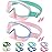 Vvinca Swim Goggles with Nose Cover, Fabric Strap Toddler Kids Swimming Goggles Diving Mask Anti-Fog/UV No Leak for Age 3-15