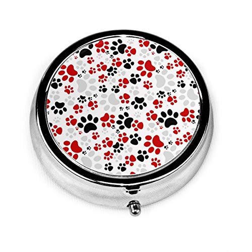 クレイジーカラフルな犬の足 ピルケース 薬ケース サプリメントケース 携帯用 習慣薬箱 薬入れ コンパクトシール付き