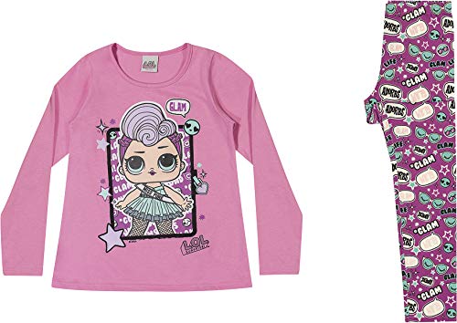 Conjunto De Calças Loungewear, Kely Kety, Tam 10, Rosa Barbie, Meninas