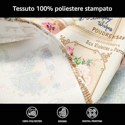 Nappe polyester imprimé anti-taches ronde 150 cm lavable Comart