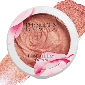 Physicians Formula Rosé All Day Highlighter Blush Face Powder, Blush Petal Glow, Shimmering Rose, Dermatologist Tested, Clinicially Tested