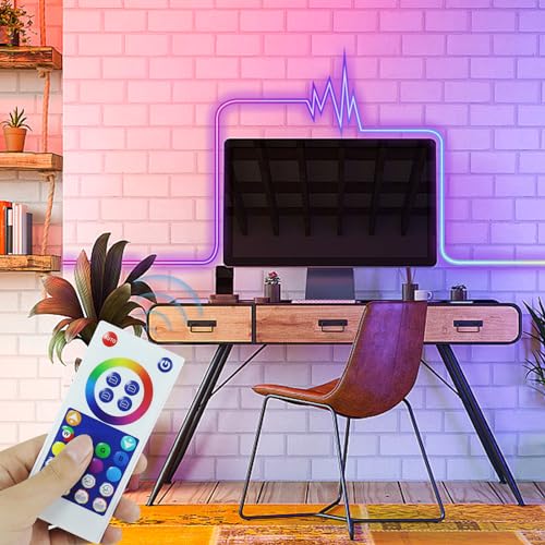 Image of LED Wall Washer Light 2M with Remot, 16 Colors Changing LED Strip Light Bar, Controllable via app,Music Sync,Waterproof Spotlights for Living Room,Gaming Room,Wall Decoration