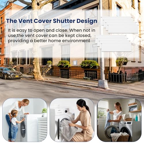 Image of 4 inch Dryer Exhaust Vent Cover Panel Replacements (8 Pack) for Outdoor Dryer Air Vent Cover, Premium Plastic Outdoor Dryer Vent Flap Replacement (Weather Resistant)