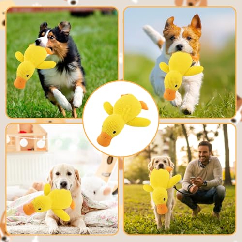 Anti Stress Ente Für Hunde, Hundespielzeug Unzerstörbar, Unzerstörbares Hundespielzeug, Kuscheltier Für Hunde, Enge Kuscheltier, 25×22 cm, Gelb