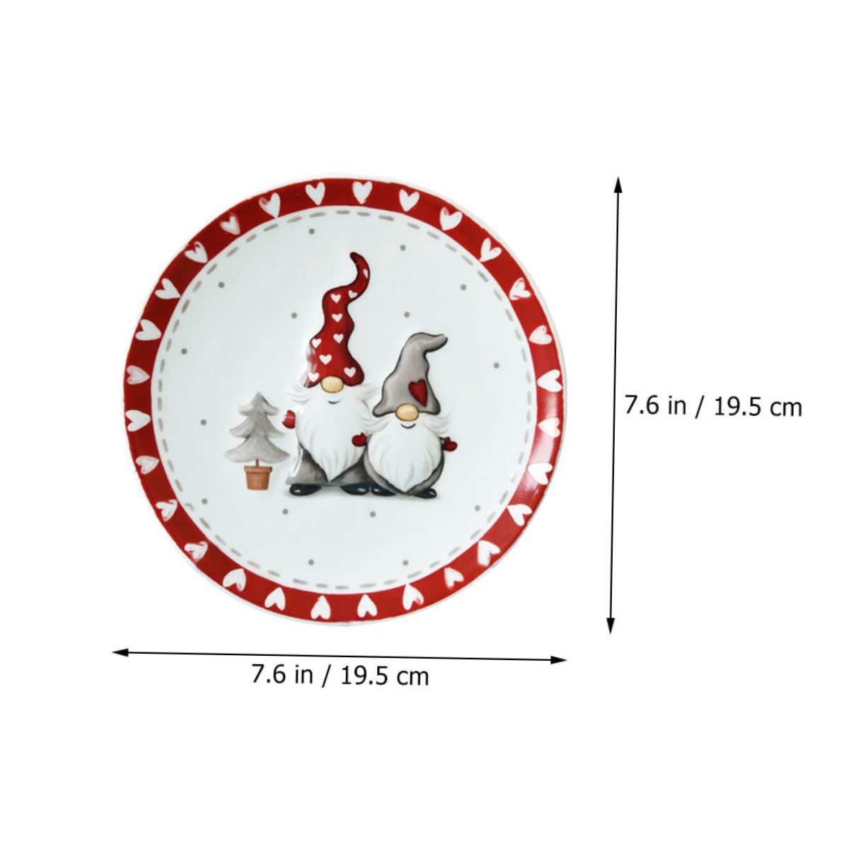 MAGICLULU Bandeja Decorativa Navideña de Cerámica Plato Redondo Pequeño para Postres y Aperitivos Recipiente Versátil para Té Tarde y Frutas