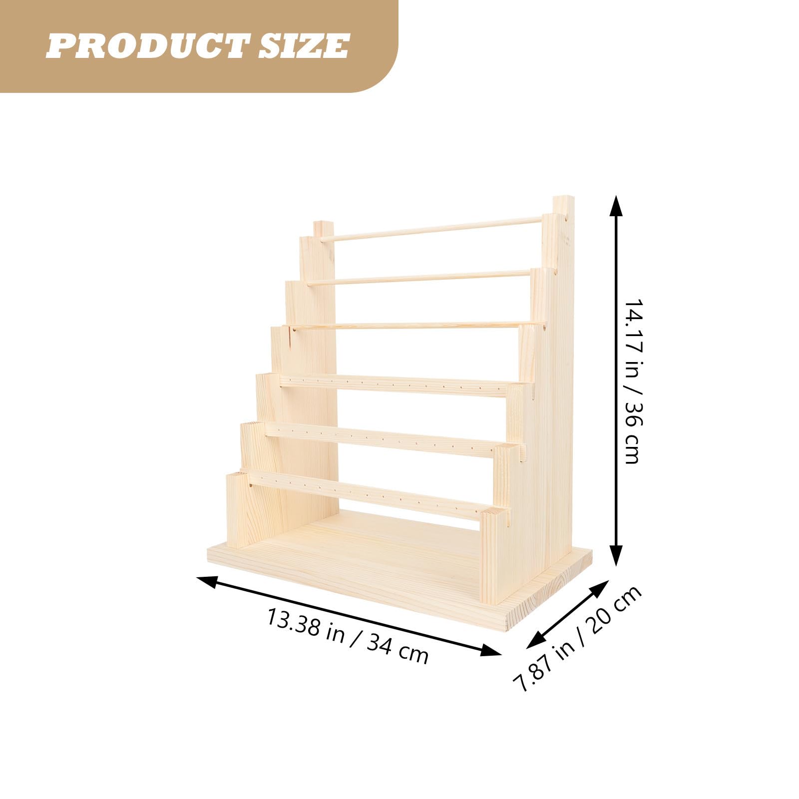 TEHAUX Espositore per Gioielli in Legno Design Unico e Staccabile, Porta Braccialetti e Orecchini Multi-livello per Organizzazione Elegante e Decorativa