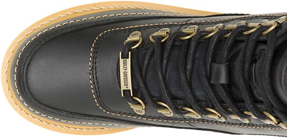 Harley-Davidson Footwear Womens Juno Lace Motorcycle Casual Boots Ankle Low Heel 1-2" - Black