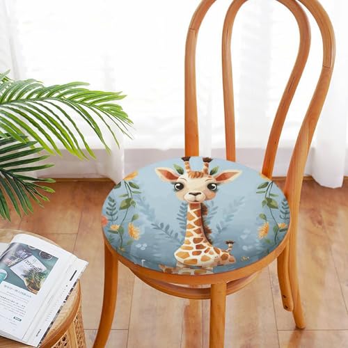Coussin de siège rond girafe en mousse à mémoire de forme pour chaise et sol