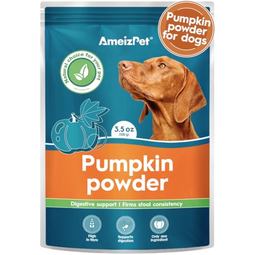 AmeizPet Pumpkin Powder For Dogs, To Create Pumpkin Puree, Fibre For Dogs Firm Stool, 100% Pumpkins Pulp Powder For Good Bowel Activity For Dog, Canned Pumpkins Alternative, 100g (3.5 Oz.)