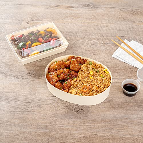 Restaurantware Taipei 38 Ounce Food Containers 100 Oval Wooden Bento Boxes - Lids Sold Separately Grease Impermeable Poplar To Go Boxes Disposable Serve Noodles Dumplings And More by Restaurantware - Image 7