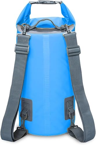 Bolsa seca impermeable, mochila de almacenamiento seca ligera con parte superior enrollable, natación, canotaje, kayak, campamento, playa (azul 15