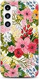 J.west Design for Galaxy S21 Case 6.2', Modern Style Summer Cute Bouquet Floral Pattern with Garden Botanical Flowers Prints Slim Soft TPU Shockproof Cover Protective Phone Case for Women Girls