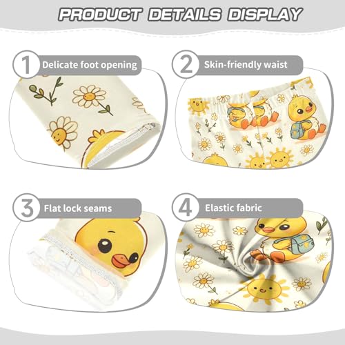 Cute Yellow Duck Girls Leggings Athletic Pants Tights Stretch Bottom3