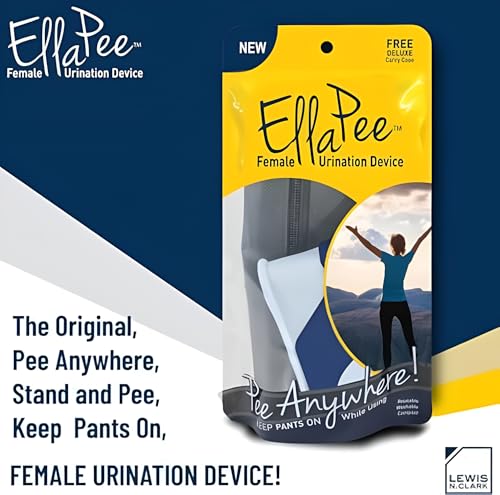 Lewis N. Clark EllaPee Female Urination Device, Reusable + Portable Bathroom, Female Urinal for Hiking, Outdoor, and Camping Essentials, Made with Medical Grade Silicone, Blue