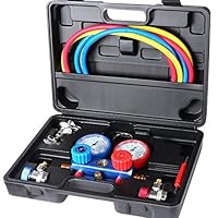 WiMas R134a Klimaanlage Monteurhilfe Gauge Set, Kältemittel Manifold Messgerät Set, Diagnose Werkzeuge für Auto Klimaanlagen