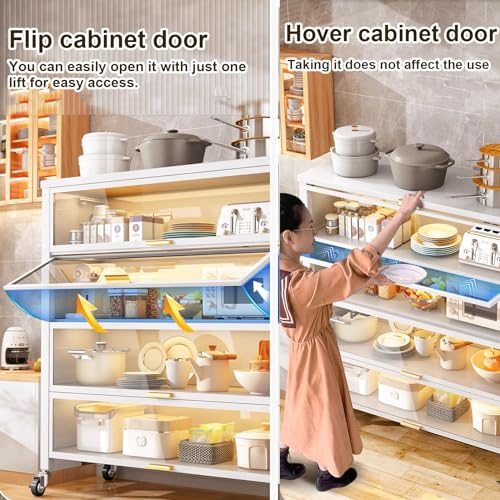 Support de boulanger sur roulettes et meuble micro-ondes pliable - 6