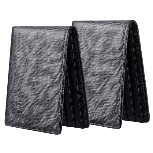 Gostwo Slim Rfid Wallet for Men Minimalist Leather ID Window Front Pocket Bifold Wallet Bussiness Card Holder Gift for Men