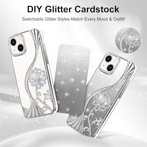Coque iPhone 13 fine LEVIOSA transparente aux finitions pailletées premium