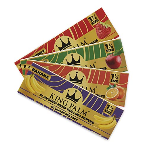 King Palm Flavored Rolling Papers - 1 1/4 Size - 40 Papers Per Pack - (Mixed Bundle) #TOP26