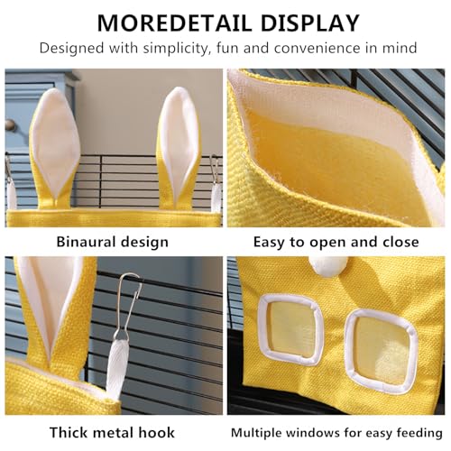 Kaninchen Heutasche, Meerschweinchen Heutasche, Hasen-Futterstation Heutaschen, Hängender Futtersack für Kleintiere, für Kaninchen/Meerschweinchen/Chinchilla (Grün, S)