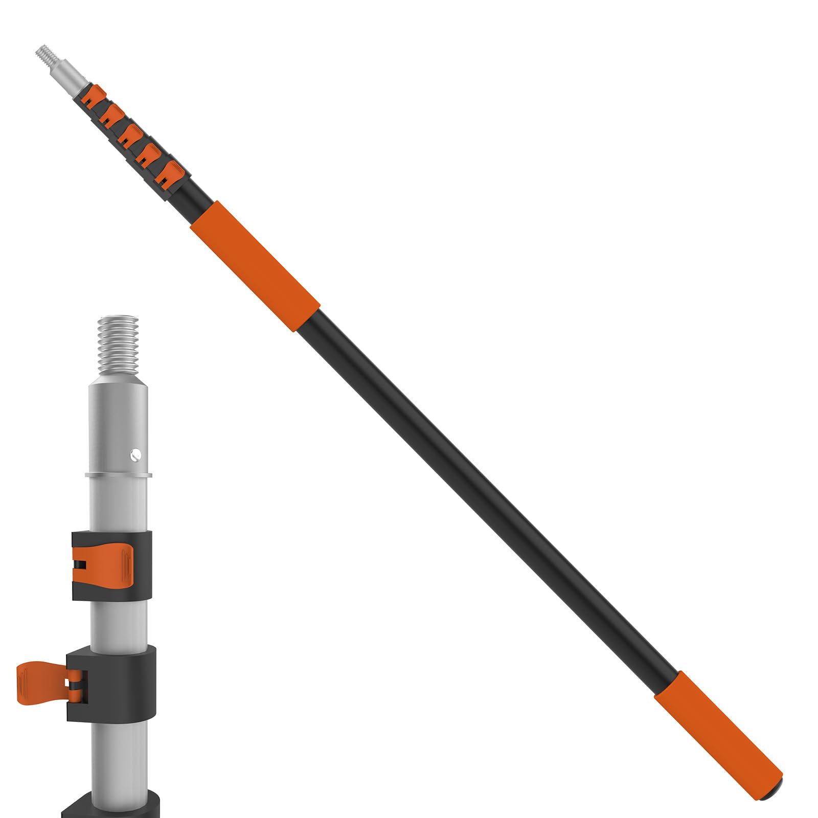 Laanpole Orange 7.2M Paint Roller Extension Pole, Aluminum Telescopic Pole, Multi-Purpose Long Paint Roller Extension Pole For Painting, Dusting And Cleaning