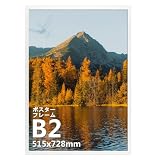 Vasemouh 額縁 B2 ポスター フレーム 515x728mm フィット サイズ 写真 絵画 油絵 飾り 壁掛け 額 ホワイト 1枚