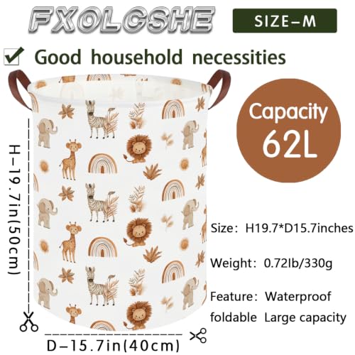 Image of Boho animals Laundry Basket,Waterproof folding basket with handle,Clothes Organizer Baskets(Boho animals)
