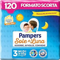 Pampers Sole e Luna Pannolini Midi, Taglia 3 (4-9 kg), 120 Pannolini