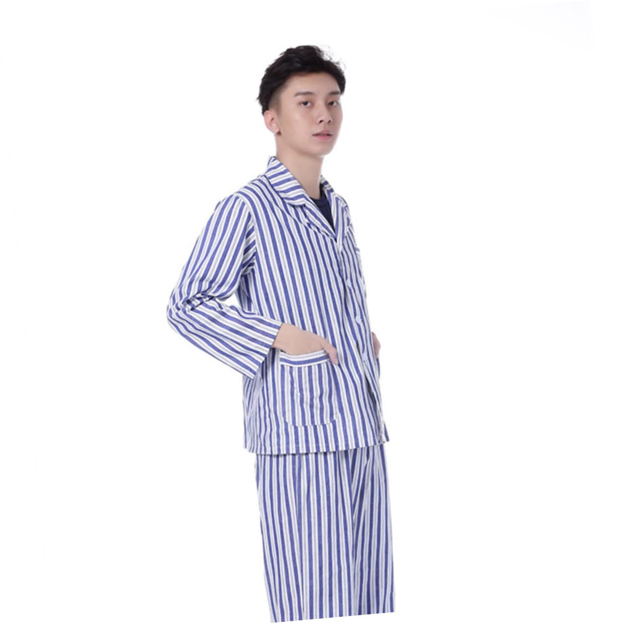 Vestiti da Ospedale Loungewear pigiamoni i pigiamini Pijama Camicie da Notte in Cotone Indumenti da Notte in Cotone Tute Vestiario Pigiami per Adulti Pigiama a Maniche Lunghe