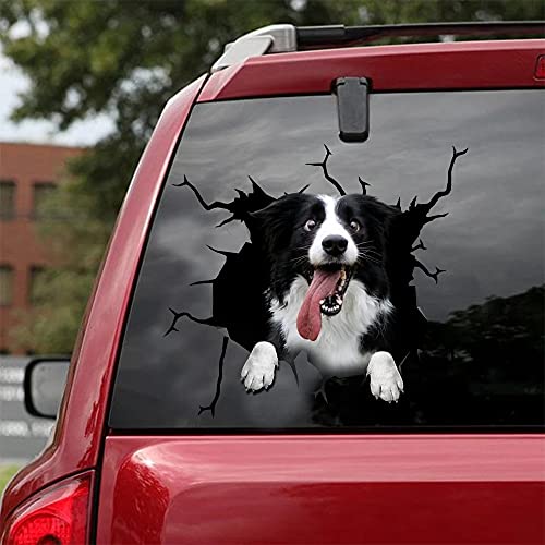 Image of Funny German Border Collie Window Car Sticker,11.8x11.8in 3D Vinyl Waterproof Dog Auto Decals,for Wall Laptop Car Window Truck Bumper Refrigerator Sticker