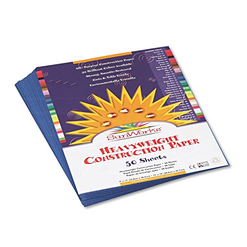 Image of SunWorks 7403 Construction Paper, 9 inch x 12 inch, 50 Sheets /Pack, Blue