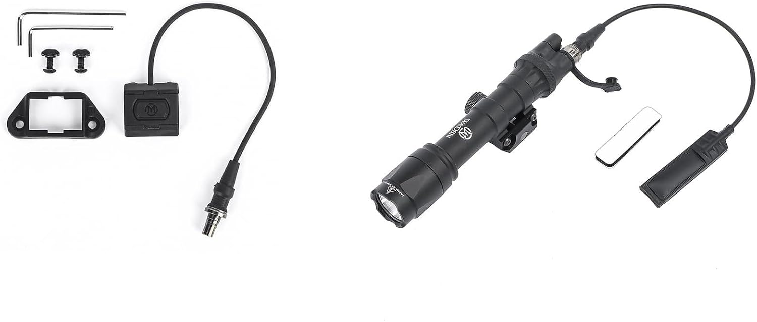 NOBUHIRO Remote Pressure Switch with Conversion Mount kit & M600C Tactical IR Flashlight Picatinny flashlights (Black,Black)