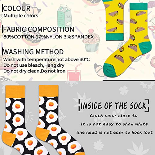 MAKABO Men's Fun Dress Socks Colorful Novelty Patterned Cotton Crew Socks2