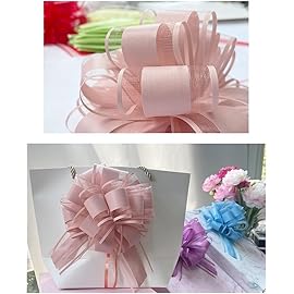 HSXJJ 6 Pieces Pull Bows,Sky Blue Gift Bow,6 inches,Party Gift Wedding Ribbon Bows for Wrapping Boxes or Flower Decorations,Day Gift Decorations (Sky Blue)