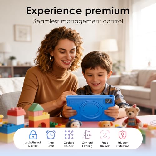 Image of 2026 Android 15 Tablet,10.1 inch Tablet with Drop-proof Case,30GB(8+22GB) RAM+64GBROM /1 TB Expand,800x1280HD,Split Screen,Face Unlock,Cast screen,Octa-core Processor,8MP+13MP,WiFi6,Bt5.0,8000mAh,Blue