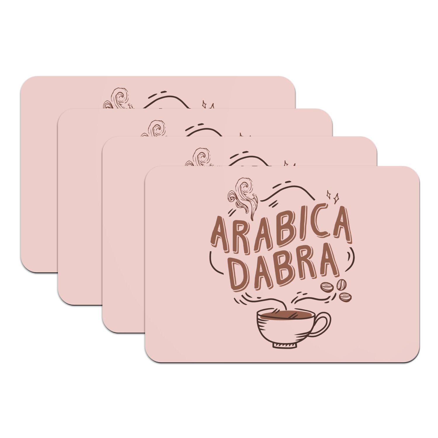 Set de table caoutchouc rose Arabicadabra grand format pour sublimer vos brunchs en terrasse