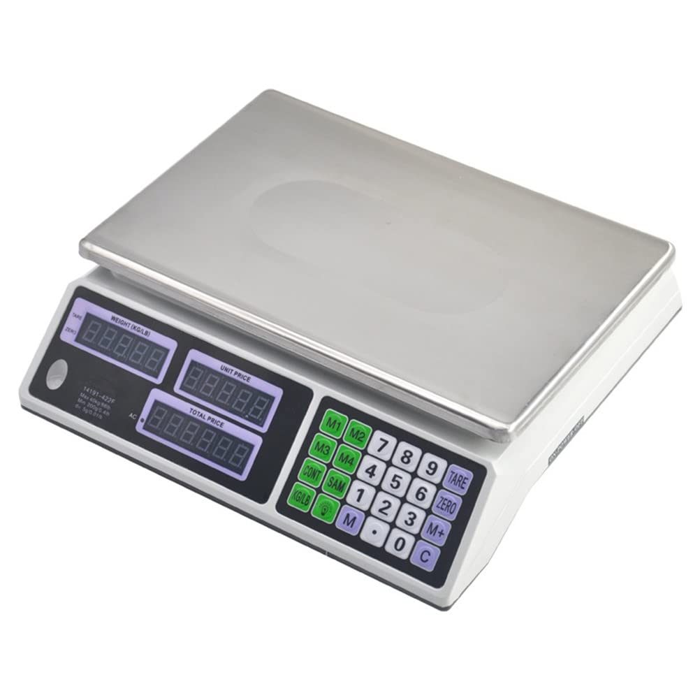 MYUYEE Electronic Kitchen Scale Digital Price Computing 88Lb Commercial Food Meat Produce Weighing Household Scales Stainless Steel Plates Highly Precise And Tare Function
