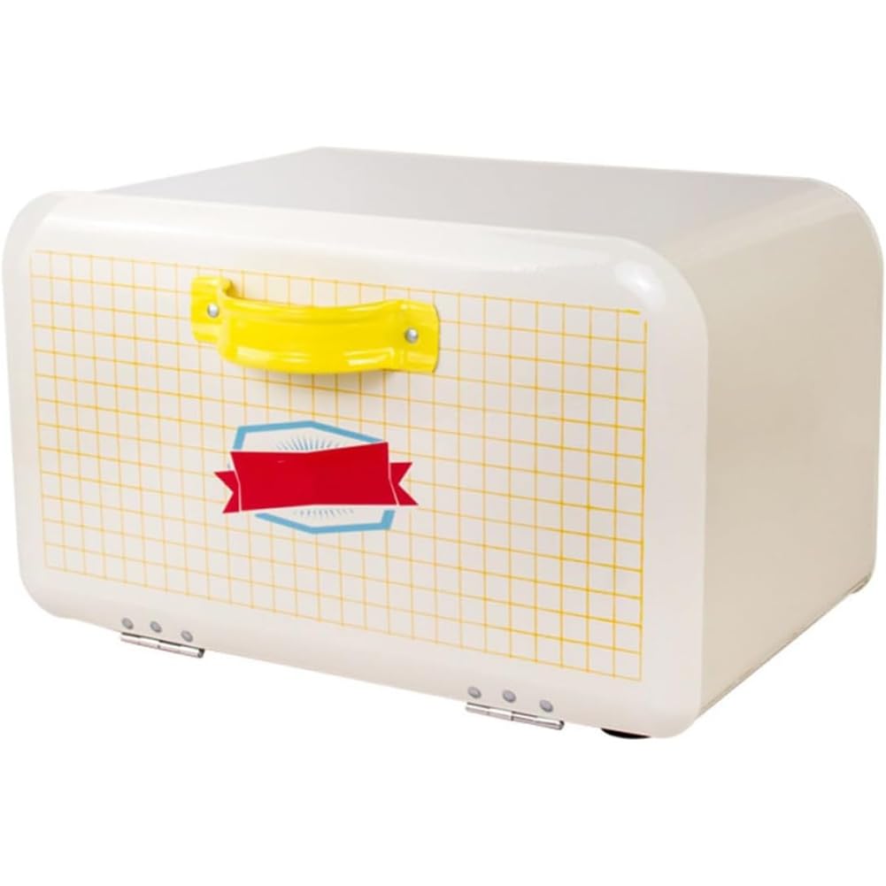 Hndhbfgrt Large Capacity Iron Bread Storage Box with Flip-Top Lid, Household Snacks Organizer and Bread Container for Kitchen
